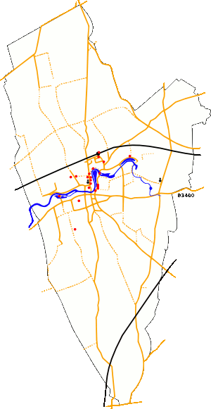 Map of the parish showing where 2-spot ladybirds were found