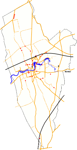Map of the parish showing where 7-spot ladybirds were found